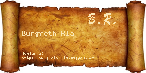 Burgreth Ria névjegykártya